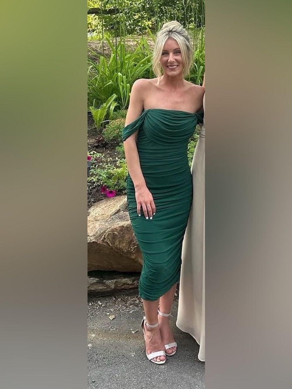 Draped Emerald Green Maxi Dress — Women's Evening Gown